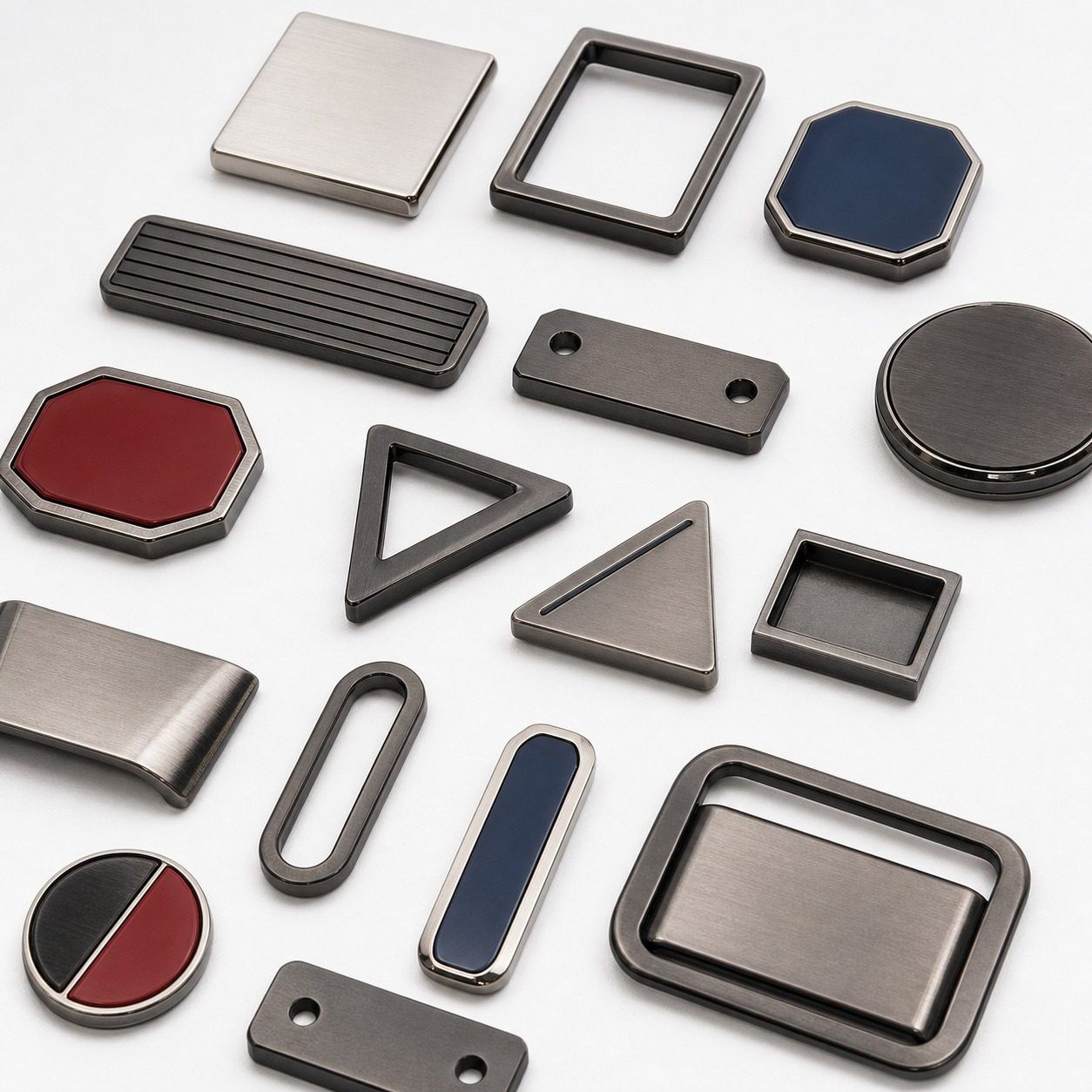 Custom Metal Badge for Garments, Bags, and Footwear — product detail reference image for B2B garment accessories