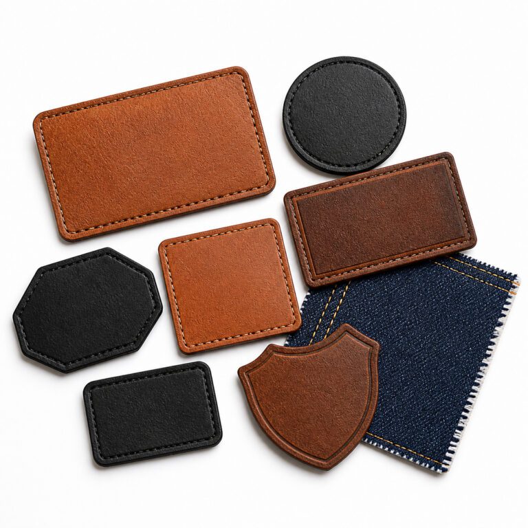Custom leather patch for garments product sample