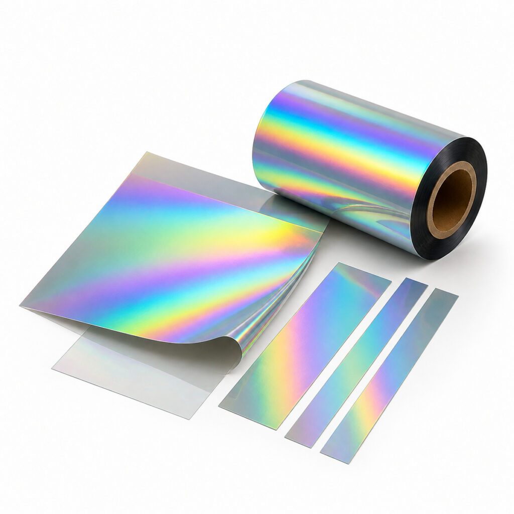 Rainbow reflective heat transfer film product sample